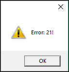 Error 21